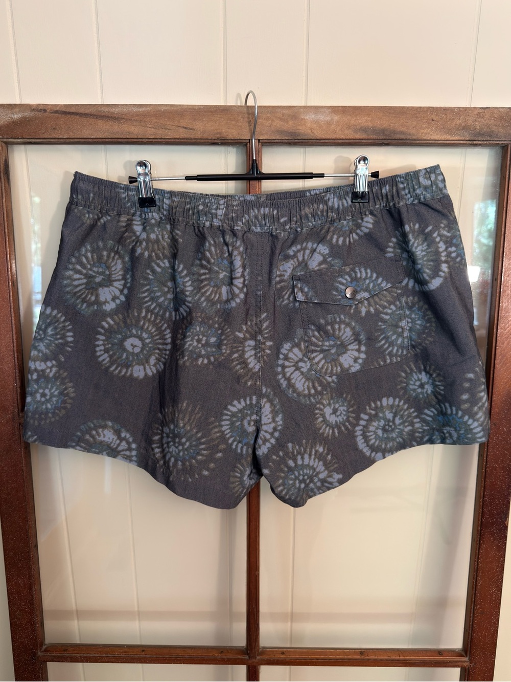 Toad&Co Women’s NWOT Boundless Shorts True Navy Tie Dye XL Drawstring Casual - Picture 8 of 13
